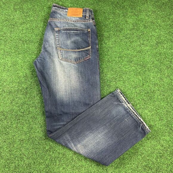 Ted Baker‎ London Mens 32R Denim Jeans Straight Leg Blue 32x30 - Picture 1 of 11